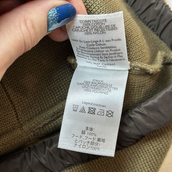 Eddie Bauer Women's Large Green Sweater Vest Military Army Style Full Zip Knit - Picture 7 of 12